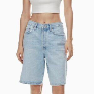 AGOLDE Hight rise straight-leg denim shorts